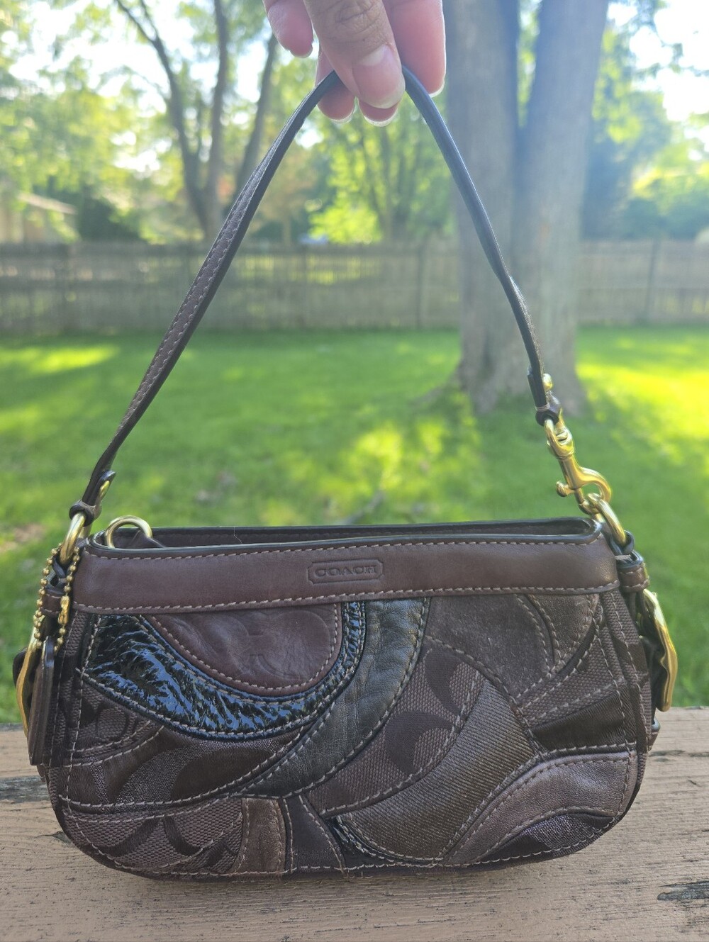 Coach Y2K Mini Zoe Brown Patchwork
